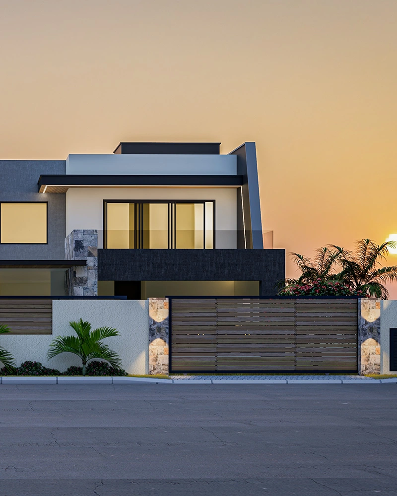 Modern house design in Mauritius – contemporary residential exterior by Flipxagon